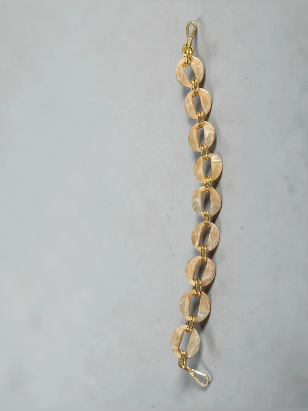 Chunky Resin Chain Strap Apricot Marble Gold Bag Chain Purse Strap NEW